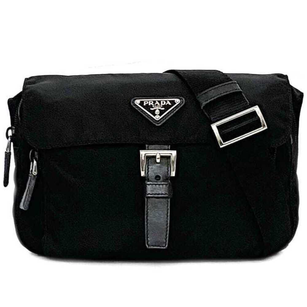 Prada Shoulder Bag Black Nero Black Tessuto Triangle Plate Crossbody ring Flap